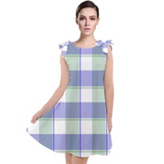 Blue And Green Plaids Tie Up Tunic Dress by ConteMonfrey