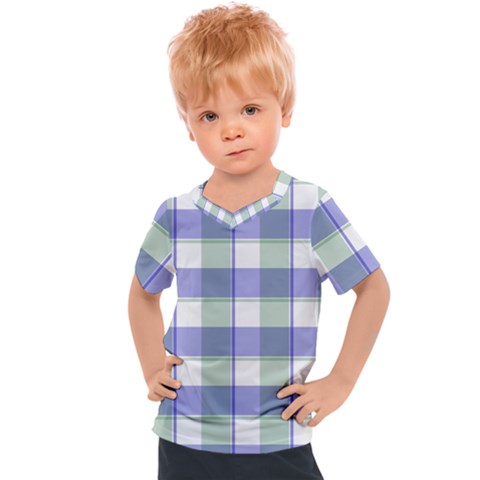 Blue And Green Plaids Kids  Sports Tee by ConteMonfrey