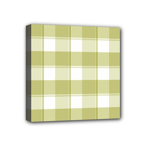 Green Tea - White And Green Plaids Mini Canvas 4  X 4  (stretched) by ConteMonfrey