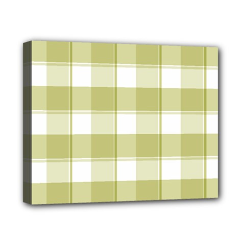 Green Tea - White And Green Plaids Canvas 10  X 8  (stretched) by ConteMonfrey