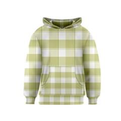 Green Tea - White And Green Plaids Kids  Pullover Hoodie by ConteMonfrey