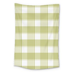 Green Tea - White And Green Plaids Large Tapestry by ConteMonfrey