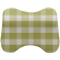 Green Tea - White And Green Plaids Head Support Cushion by ConteMonfrey