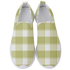 Green Tea - White And Green Plaids Men s Slip On Sneakers by ConteMonfrey