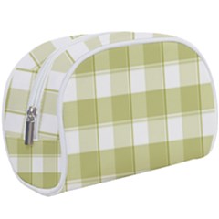 Green Tea - White And Green Plaids Make Up Case (large) by ConteMonfrey