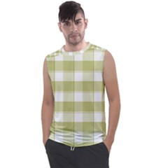 Green Tea - White And Green Plaids Men s Regular Tank Top by ConteMonfrey