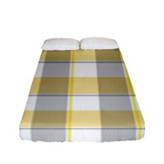 Grey Yellow Plaids Fitted Sheet (full/ Double Size) by ConteMonfrey