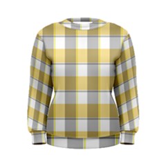 Grey Yellow Plaids Women s Sweatshirt by ConteMonfrey