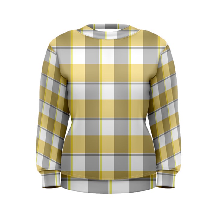 Grey yellow plaids Women s Sweatshirt