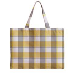 Grey Yellow Plaids Zipper Mini Tote Bag by ConteMonfrey