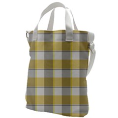 Grey Yellow Plaids Canvas Messenger Bag by ConteMonfrey