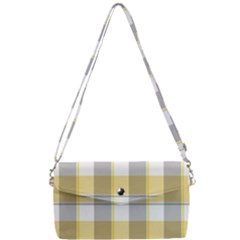 Grey Yellow Plaids Removable Strap Clutch Bag by ConteMonfrey