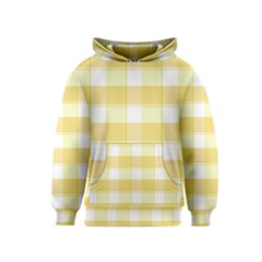 White And Yellow Plaids Kids  Pullover Hoodie by ConteMonfrey