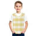 White and yellow plaids Kids  Basketball Tank Top View1