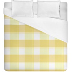 White And Yellow Plaids Duvet Cover (king Size) by ConteMonfrey