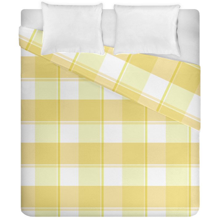 White and yellow plaids Duvet Cover Double Side (California King Size)