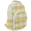 White and yellow plaids Rounded Multi Pocket Backpack View2