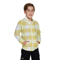 White And Yellow Plaids Kids  Windbreaker by ConteMonfrey