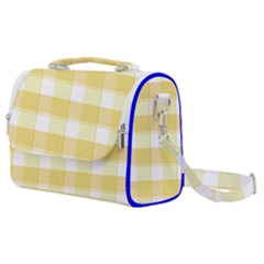 White And Yellow Plaids Satchel Shoulder Bag