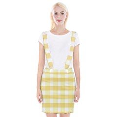 White And Yellow Plaids Braces Suspender Skirt