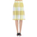 White and yellow plaids Flared Midi Skirt View2