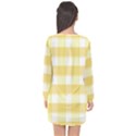 White and yellow plaids Long Sleeve Chiffon Shift Dress  View2