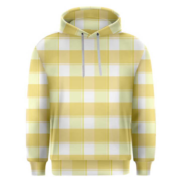 White and yellow plaids Men s Overhead Hoodie