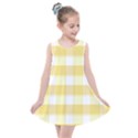 White and yellow plaids Kids  Summer Dress View1