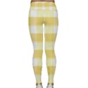 White and yellow plaids Lightweight Velour Classic Yoga Leggings View2