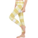 White and yellow plaids Lightweight Velour Classic Yoga Leggings View3