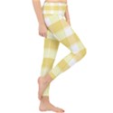 White and yellow plaids Lightweight Velour Classic Yoga Leggings View4