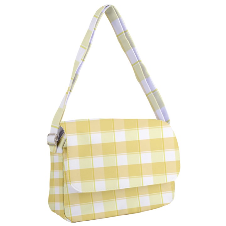 White and yellow plaids Courier Bag