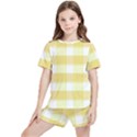 White and yellow plaids Kids  Tee and Sports Shorts Set View1