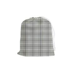 Winter Gray Plaids Drawstring Pouch (medium) by ConteMonfrey