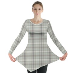 Winter Gray Plaids Long Sleeve Tunic  by ConteMonfrey