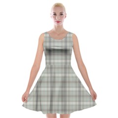 Winter Gray Plaids Velvet Skater Dress by ConteMonfrey