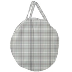 Winter Gray Plaids Giant Round Zipper Tote by ConteMonfrey