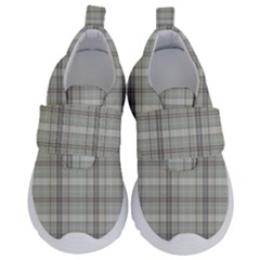 Winter Gray Plaids Kids  Velcro No Lace Shoes by ConteMonfrey