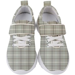 Winter Gray Plaids Kids  Velcro Strap Shoes by ConteMonfrey