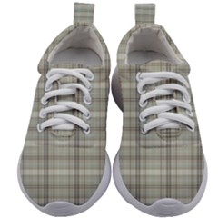 Winter Gray Plaids Kids Athletic Shoes by ConteMonfrey