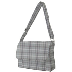 Winter Gray Plaids Full Print Messenger Bag (l) by ConteMonfrey