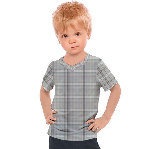 Winter Gray Plaids Kids  Sports Tee by ConteMonfrey