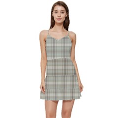 Winter Gray Plaids Short Frill Dress by ConteMonfrey