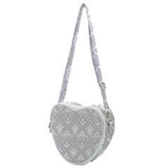 Grey Lace Decorative Ornament - Pattern 14th And 15th Century - Italy Vintage Heart Shoulder Bag by ConteMonfrey