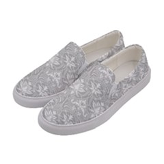 Grey Lace Decorative Ornament - Pattern 14th And 15th Century - Italy Vintage Women s Canvas Slip Ons