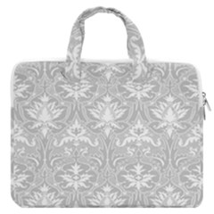 Grey Lace Decorative Ornament - Pattern 14th And 15th Century - Italy Vintage Macbook Pro 13  Double Pocket Laptop Bag by ConteMonfrey