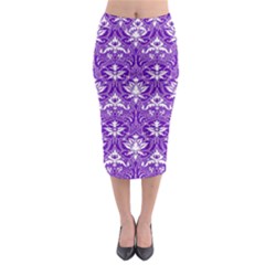 Purple Lace Decorative Ornament - Pattern 14th And 15th Century - Italy Vintage  Midi Pencil Skirt by ConteMonfrey