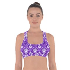 Purple Lace Decorative Ornament - Pattern 14th And 15th Century - Italy Vintage  Cross Back Sports Bra by ConteMonfrey