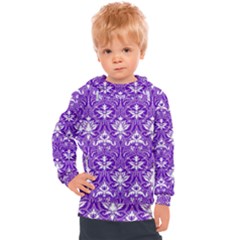 Purple Lace Decorative Ornament - Pattern 14th And 15th Century - Italy Vintage  Kids  Hooded Pullover by ConteMonfrey