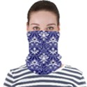 Blue Lace Decorative Ornament - Pattern 14th And 15th Century - Italy Vintage  Face Seamless Bandana (Adult) View1